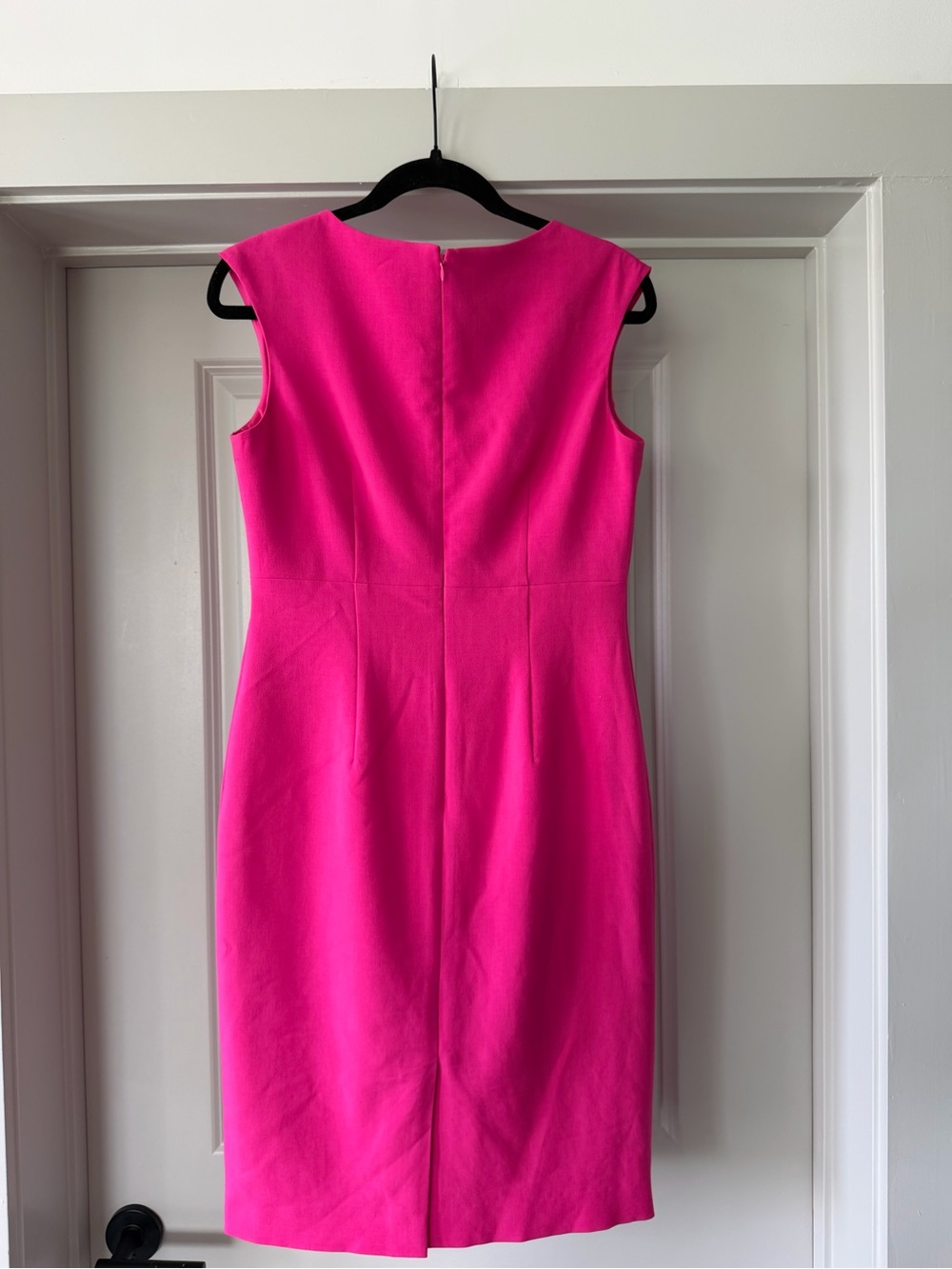 Kasper Bright Pink Cap-Sleeve Sheath Midi Dress - Picture 13 of 16